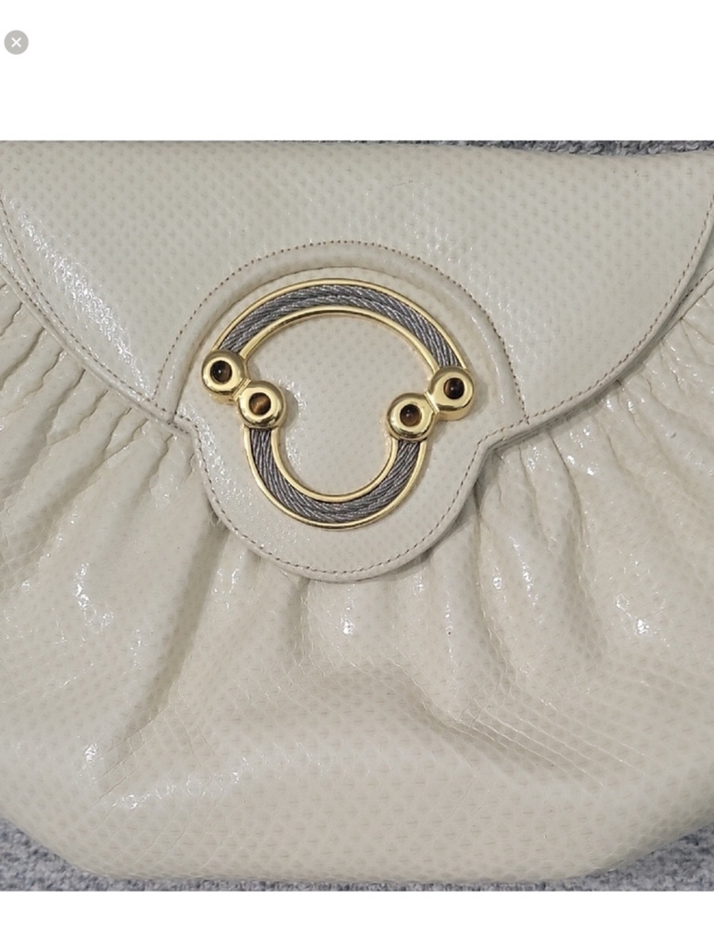 Finesse La Model Vintage Cream Snakeskin Small Crossbody Bag - Picture 7 of 10